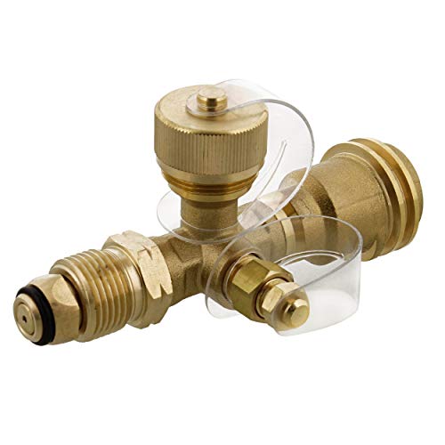 Dumble Propane Brass Tee with 4 Port Adapter for RV - RV Propane Tank Tee Manifold Connection, 4 Port Propane T, 1pc