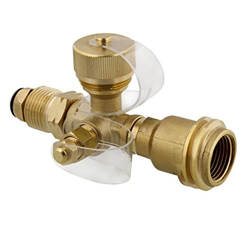 Dumble Propane Brass Tee with 4 Port Adapter for RV - RV Propane Tank Tee Manifold Connection, 4 Port Propane T, 1pc