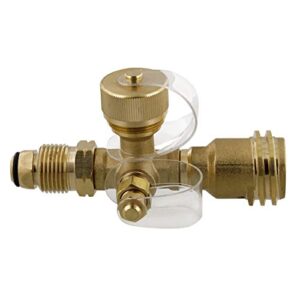 Dumble Propane Brass Tee with 4 Port Adapter for RV - RV Propane Tank Tee Manifold Connection, 4 Port Propane T, 1pc