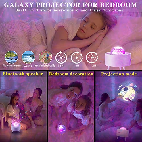 Galaxy Projector Star Projector,Galaxy Light Projector for Bedroom,Star Projector with Music/Remote Control/Timer/Bluetooth Speaker, A Great Choice for a Halloween Christmas