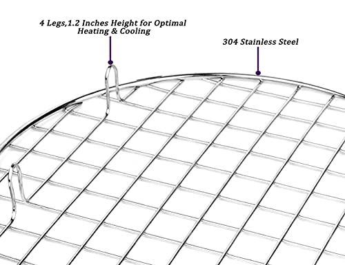 bafvt BBQ Accessories Grill Rack - 304 Stainless Steel Baking Cooking Round Rack for Rib Cookie Cakes, 10 Inches…