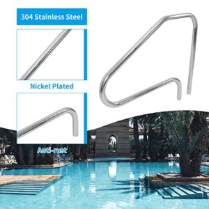 HECASA Pool Handrail Grab Rail Railing 37" Tall Swimming Pool Hand Rail Inground Pool Stair Rail Safety Rail Entry Rail Handle Pool Grab Ladder 304 Stainless Steel