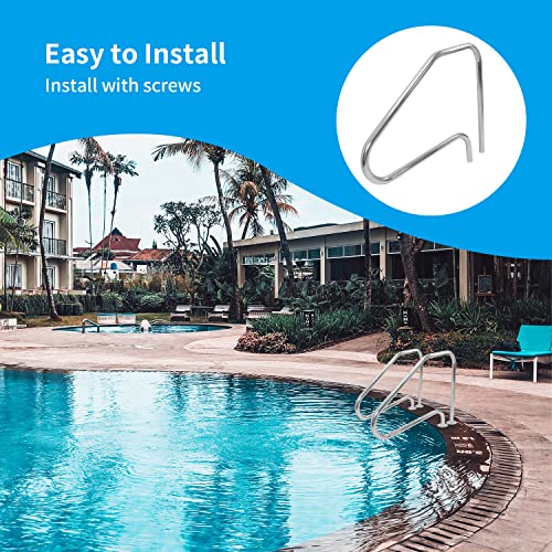 HECASA Pool Handrail Grab Rail Railing 37" Tall Swimming Pool Hand Rail Inground Pool Stair Rail Safety Rail Entry Rail Handle Pool Grab Ladder 304 Stainless Steel