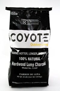 coyote clmp all natural lump charcoal – 20 lb bag (m-70)