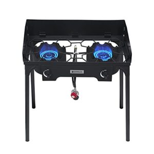 camplux outdoor stove double burners propane stove 260,000 btu/hr gas cooker for outdoor cooking