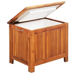 CHARMMA Ice Box,Garden Cooler Solid Acacia Wood Ice Chest Beverage Cart Wine Ice Bucket for Outdoor,Patio,Garden Party 24.8"x 17.3"x 19.7"(LxWxH)