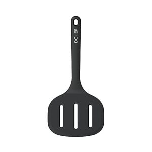 dailychef large silicone xl slotted turner black – slotted wide spatula pancake flipper