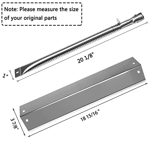 Hisencn Repair Parts for Chargriller 5050, 3001, 5650, 3008, 3030, 4000, King Griller Gas Grill, Stainless Grill Burner Tube, Heat Plate Shield Tent, Hanger Brackets, Electronic Ignitor Replacement