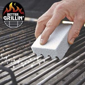 Better Grillin Barbecue Grill Scrubbing Stone, BBQ Grill Brick Cleaner, Griddle Stone Cleaning Block, BBQ Tools, Cleaning Block for Barbeque Grill, Grill Tools for Outdoor Grill, 2 Count (23821)