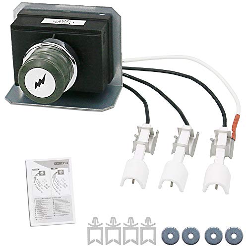 GRISUN 7628 Igniter Kit for Genesis 310 and 320 Gas Grills, 2011 & Newer (Front Mounted Control Panel) Electronic Ignitor, Electrodes Ignitions Kit Weber Genesis 300 Series Gas Grill