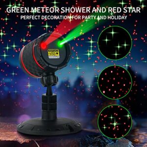 Xings Light Christmas Laser Projector - Red and Green Starry Outdoor Garden Light with Remote Control for Xmas Holiday Decoration New Year Party Show (Twinkling Star-Red+Green)