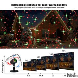 Xings Light Christmas Laser Projector - Red and Green Starry Outdoor Garden Light with Remote Control for Xmas Holiday Decoration New Year Party Show (Twinkling Star-Red+Green)