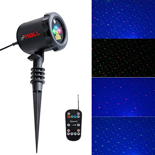 LedMAll® Red and Green Laser, and Blue LED Remote Control Christmas Lights, Garden and Landscape Lights