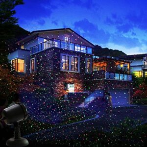 LedMAll® Red and Green Laser, and Blue LED Remote Control Christmas Lights, Garden and Landscape Lights