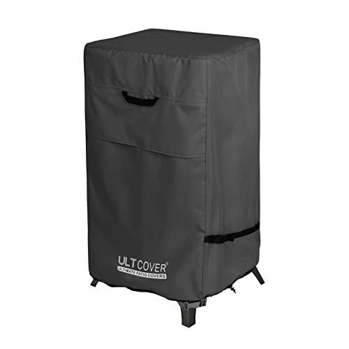 ULTCOVER Vertical Electric Smoker Cover Heavy Duty Waterproof 30 inch for Masterbuilt Cuisinart Dyna-Glo Charbroil and Other Square Gas Propane BBQ Smokers Size Upto 19W x 17D x 35H inch, Black