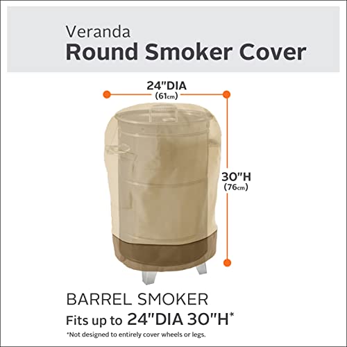 Classic Accessories Veranda Water-Resistant 24 Inch Round Barrel Smoker Cover
