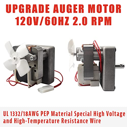 Upgraded 2.0RPM Auger Motor Replacement Parts for Traeger Pellet Grills & Pit Boss Pellet Grills & Camp Chef Smoker & Z Grills Pellet Smokers