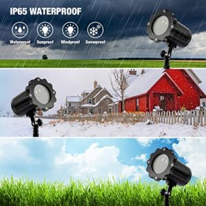 4 Pack Christmas Projector Light Xmas Spotlight Projector with Wireless Remote Holiday Christmas Waterproof Outdoor Projector Spotlights Red and Green Spotlight Star Show for Xmas Holiday Decorations