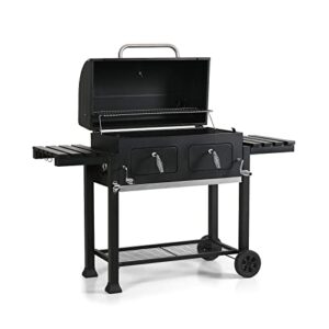 mfstudio oversize charcoal grill, easy clean with 794 sq.in. extra large cooking area, bbq grill for outdoor camping and family & friends gathering, black