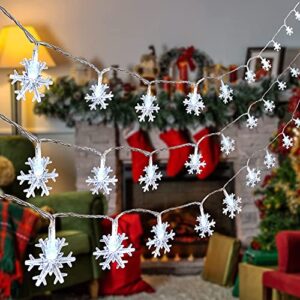 auxiwa christmas decorations lights, 100 led indoor outdoor xmas decoration white light for small room bedroom office bulk decor waterproof snowflake string for patio yard holiday party