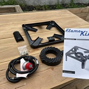 Flame King Heavy Duty 100,000 BTU, 0-20 PSI, Turkey Fryer Single Propane Burner Bayou Cooker, Outdoor Stove for Home Brewing, Maple Syrup Prep, Cajun Cooking