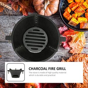 YARNOW Tabletop Grill Cast Iron Charcoal Grill Japanese Style Hibachi Grill Portable Barbecue Stove for Home Picnic（Stove Only）