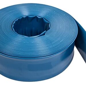 Sunsolar Heavy Duty Backwash Hose - 1.5" Discharge Hose for Swimming Pool Filters - Deluxe Pool Hose for Inground & Above Ground Pools - Durable, Flexible, Strong & Long Lasting - 50 Feet Long, Blue