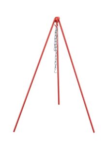 concord heavy duty camping tripod for outdoor camping campfire cooking 48″ tall. solid one piece hi vis. (chili)