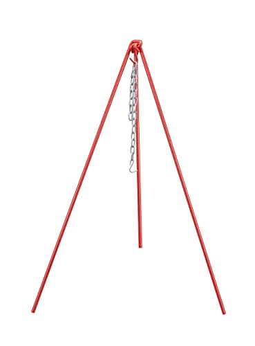 Concord Heavy Duty Camping Tripod for Outdoor Camping Campfire Cooking 48" Tall. Solid One Piece HI VIS. (Chili)