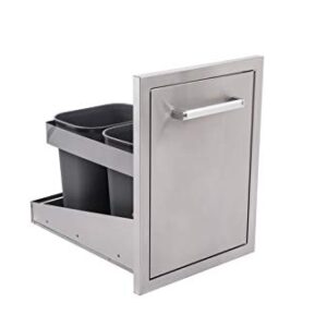 Outdoor Kitchen Drawer Pull Out Trash Drawer BBQ Island, Stainless Steel