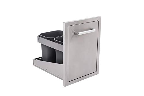 Outdoor Kitchen Drawer Pull Out Trash Drawer BBQ Island, Stainless Steel