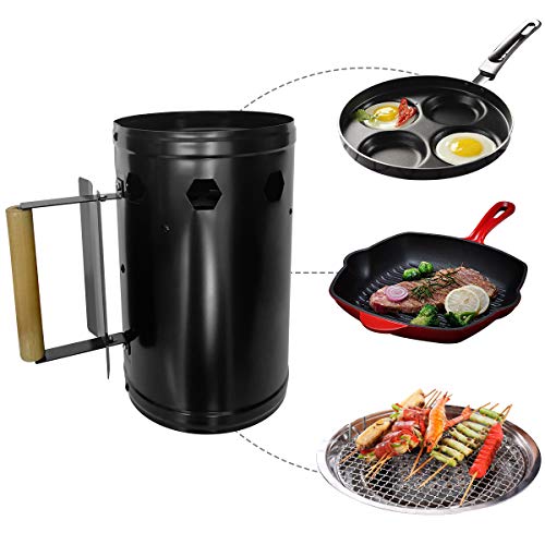 Feibrand Large Stainless Grill Charcoal Chimney Starter Coal Starter Chimney for Outdoor Grill Camping BBQ