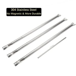 Leship Burner Tube Set Replace for Weber 7508, Genesis Silver B & C, Gold B & C, Spirit E-310 E-320 S-310 S-320 (Side Control), Spirit 700, Weber 900 Grills, 304 Stainless Steel Grill Burner Tube Kit