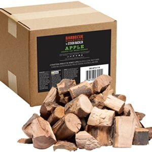 Steven Raichlen All Natural Apple Wood Chunks for Smoking Meat - 840 Cu. in. Box, Approx 10 Lbs - Kiln Dried Large Cut BBQ Wood Chips for Smoker - Barbecue Smoker Accessories - Grilling Gifts for Men