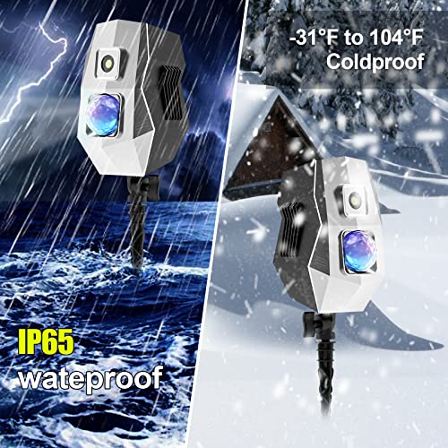 Wisely Christmas Projector Lights Outdoor,HD Effects Projection Light for Xmas Halloween Party Garden Decorations Easy to Switch Holiday Logos IP65 Waterproof
