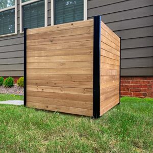 enclo privacy screens ec18008 richmond wood outdoor privacy fence screen no-dig kit 38″ w x 42″ h, cedar (2 panels)
