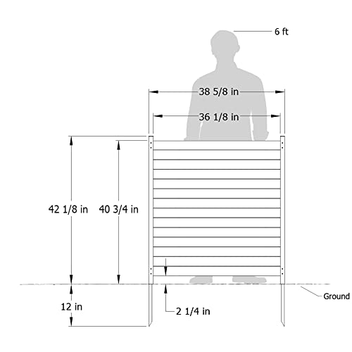 Enclo Privacy Screens EC18008 Richmond Wood Outdoor Privacy Fence Screen No-Dig Kit 38" W x 42" H, Cedar (2 Panels)