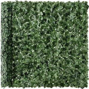 best choice products outdoor garden 96×72-inch artificial faux ivy hedge leaf and vine privacy fence wall screen – green