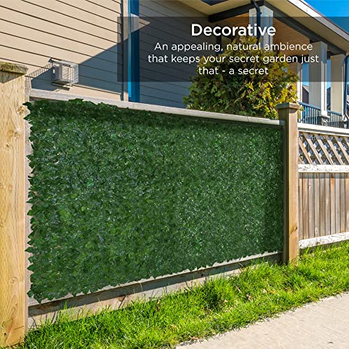 Best Choice Products Outdoor Garden 96x72-inch Artificial Faux Ivy Hedge Leaf and Vine Privacy Fence Wall Screen - Green