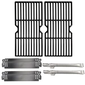 hongso grill parts replacement for nexgrill evolution 720-0864m 2 burner grill, 16 15/16″ cast iron grill grates heat plates burner tubes included