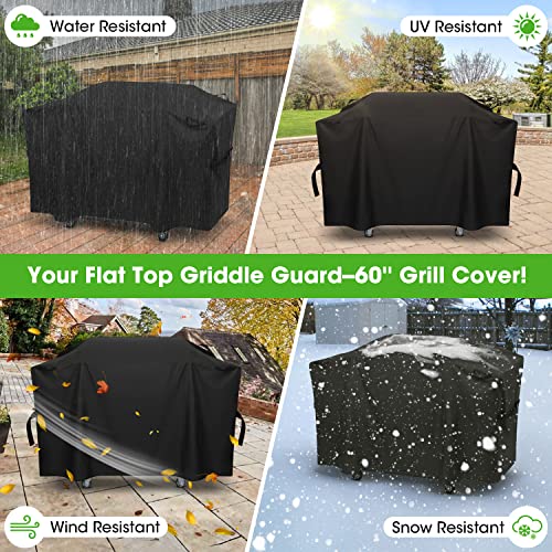 Mightify Griddle Cover for Blackstone 28 inch ProSeries Grill, 60 inch Flat Top Grill Cover for Griddle with Hood Cover, Outdoor Heavy Duty Waterproof Griddle Cover with Sealed Seam, Black