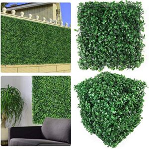 boshen pack of 10 pcs 10″ x 10″ artificial grass green wall backdrop panels 6.89 sq ft uv protected thickened faux boxwood privacy hedge panels decoration for party wedding backyard indoor outdoor