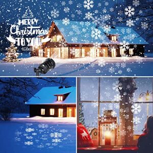 Christmas Projector Lights Outdoor, Led Snowflake Projector Lights Waterproof Plug in Moving Effect Wall Mountable Snowfall Lights for Christmas Holiday Home Party Decoration Indoor Outdoor Show