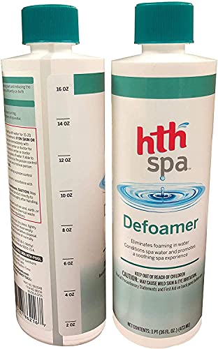 HTH Spa 86216 Defoamer Spa and Hot Tub Clarifier, 16 fl oz, Bottle Color May Vary (Two Pack)