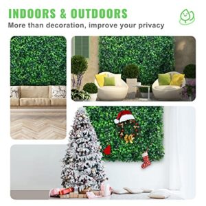 VEVOR 24PCS 20"x20" Artificial Boxwood Panels,Boxwood Hedge Wall Panels,Artificial Grass Backdrop Wall 1.6", Privacy Hedge Screen UV Protected for Outdoor Indoor Garden Fence Backyard