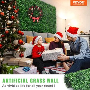 VEVOR 24PCS 20"x20" Artificial Boxwood Panels,Boxwood Hedge Wall Panels,Artificial Grass Backdrop Wall 1.6", Privacy Hedge Screen UV Protected for Outdoor Indoor Garden Fence Backyard