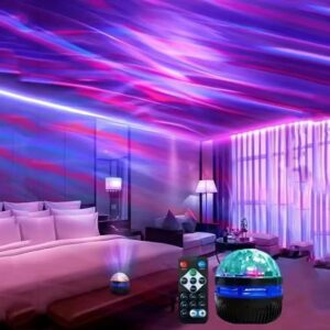 1pc starry projector light with 7 color patterns &remote control,multifunctional polar projectornight light for bedroom atmosphere
