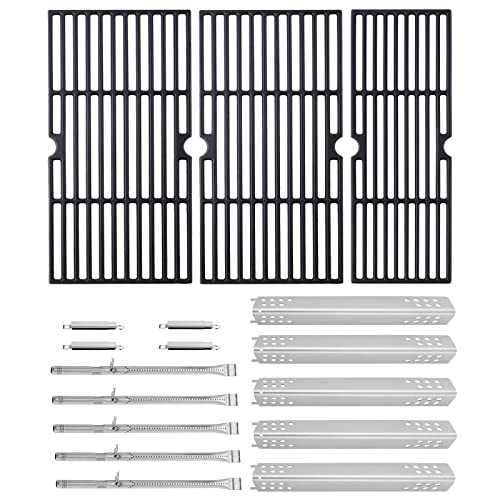 Charbrofire 463347518 463347519 Grill Replacement Parts for Charbroil Grill Grates Heat Plates 5 Burner 4633730139 463373319 463335517 463342119 G470-5200-W1 G470-0004-W1A G321-4C00-W1