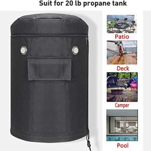 CEMGYIUK 20Lb Propane Tank Cover,Heavy Duty Waterproof Ventilated Propane Gas Can Protection Covers,Weather Resistant Propane Gas Tank Holder with Tabletop Feature,Propane Bottle Storage Bag