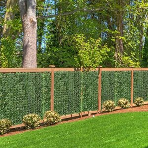 Whonline 98.4 X 39.4in Artificial Ivy Privacy Fence Screen, Expandable Faux Privacy Fence, Fake Ivy Leaves Hedge with 30pcs Zip Ties for Outdoor Apartment Decor